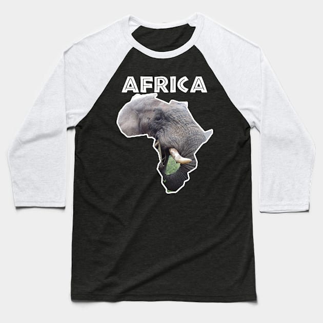 African Wildlife Continent Bull Elephant Baseball T-Shirt by PathblazerStudios